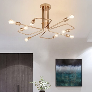 Ideal lux triumph sp8 plafoniera ottone invecchiato vintage