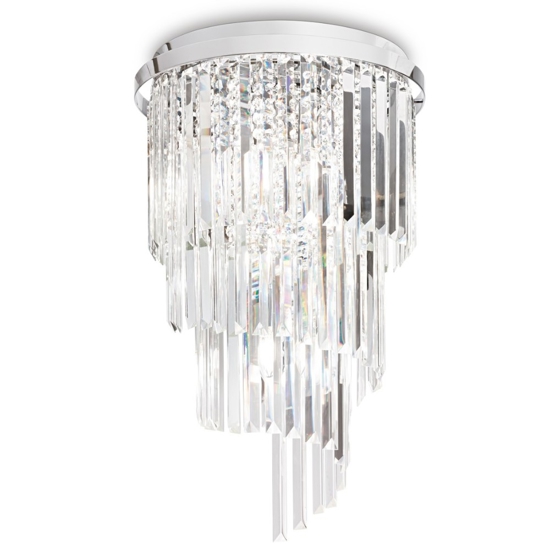 Carlton pl8 ideal lux plafoniera contemporanea a cascata cromo