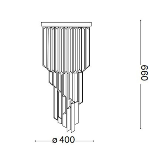 Carlton pl8 ideal lux plafoniera contemporanea a cascata cromo