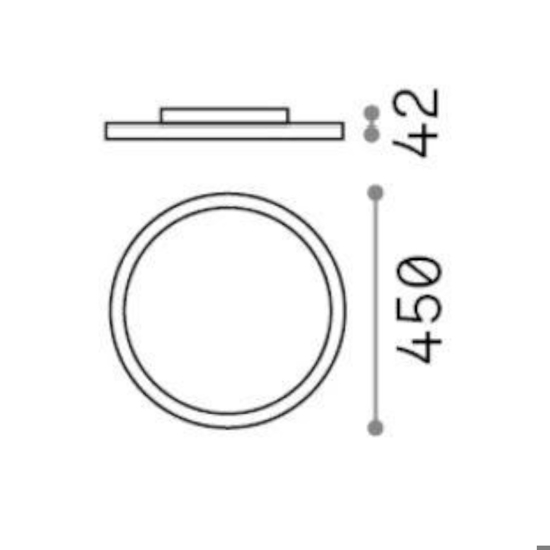 Plafoniera led 4000k ideal lux fly slim pl d45 rotonda