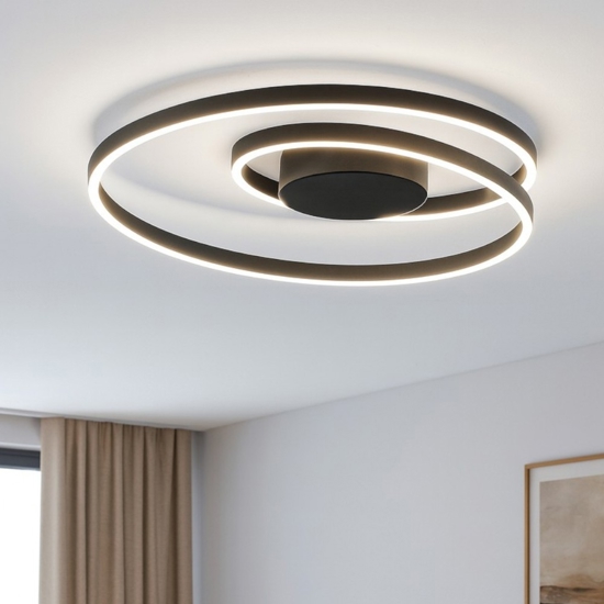 Ideal lux plafoniera led oz pl on-off 4000k design nero