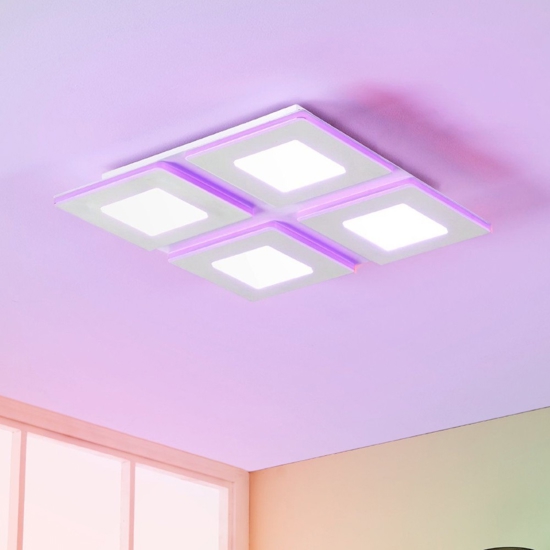 Padrogiano z eglo plafoniera smart moderna quadrata led rgb cct 2700k a 6500k