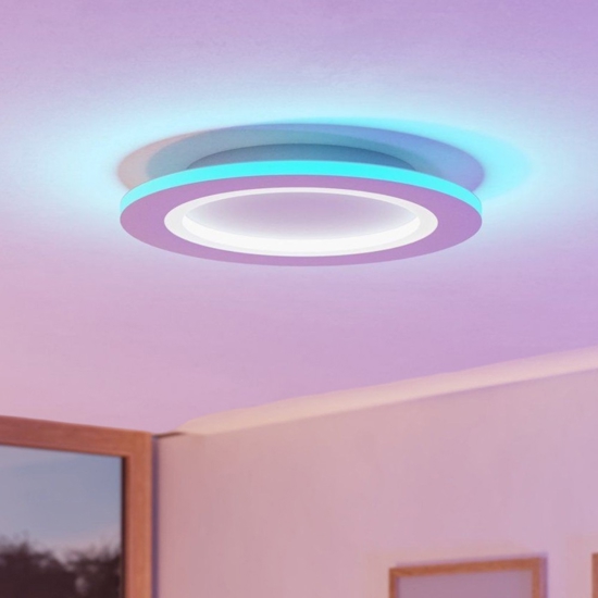 Padrogiano z eglo plafoniera circolare moderna led rgb cct da 2700k a 6500k smart