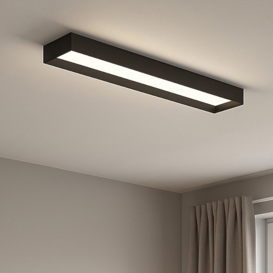 Linea light tara plafoniera led 3000k nera 74cm