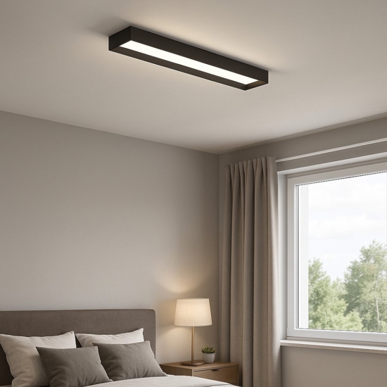 Linea light tara plafoniera led 3000k nera 74cm