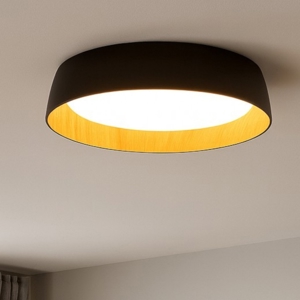 Plafoniera per cucina led 50w 3000k nera effetto legno dimmerabile