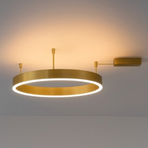 Plafoniera cerchio oro 60cm led 46w 3000k dimmerabile