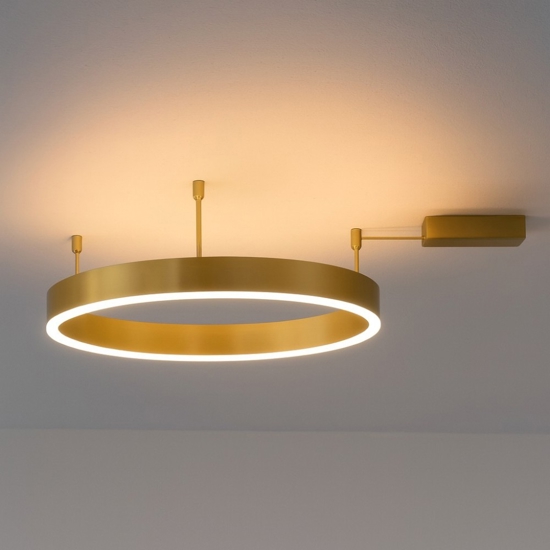 Plafoniera cerchio oro 60cm led 46w 3000k dimmerabile