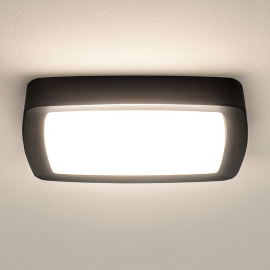 Linea light reiki plafoniera quadrata nera led 3000k ip40
