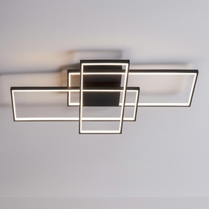 Plafoniera geometrica nera design moderna led dimmerabile
