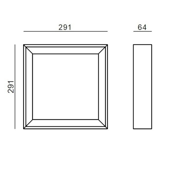 Tara linea light plafoniera quadrata led bianca 3000k 30cm