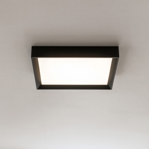 Linea light tara plafoniera quadrata nera led 3000k