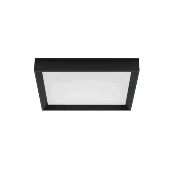 Linea light tara plafoniera quadrata nera led 3000k