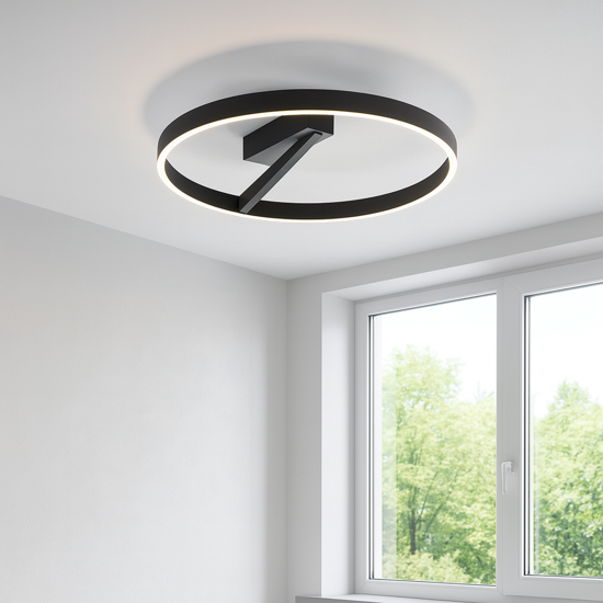 Criseide gea luce plafoniera moderna led 3000k nera tonda