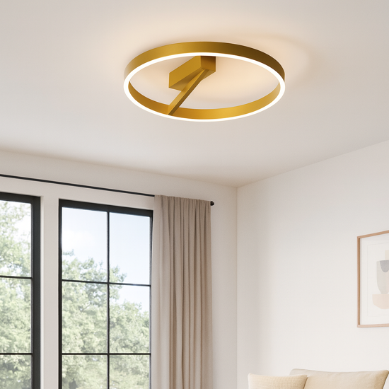 Plafoniera moderna led 3000k criseide gea luce oro