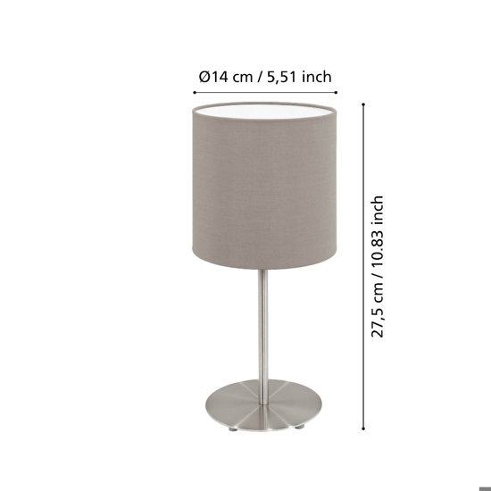 Pasteri eglo lampada da tavolo con paralume in tessuto