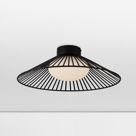 Plafoniera design cappello nero per cucina moderna