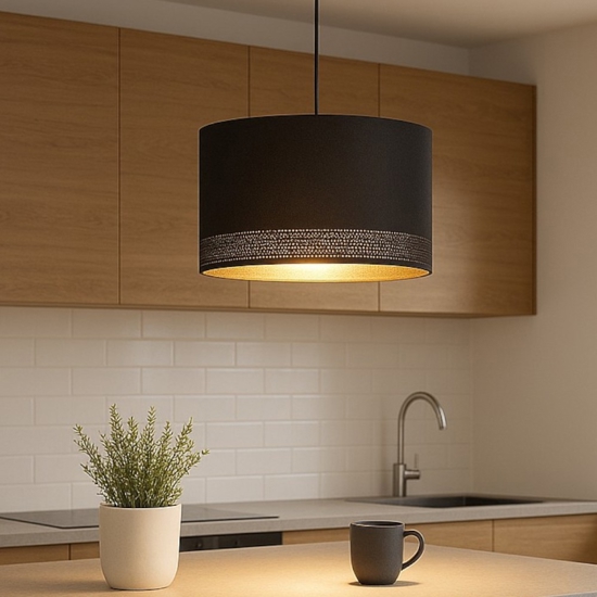 Esteperra eglo lampada a sospensione per isola cucina di colore nero