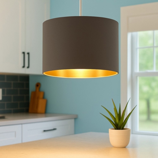 Maserlo eglo lampada a sospensione per cucina con paralume rotondo
