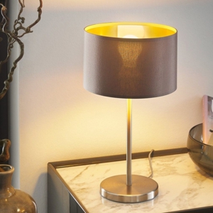 Maserlo eglo lampada da tavolo con interno paralume colore oro