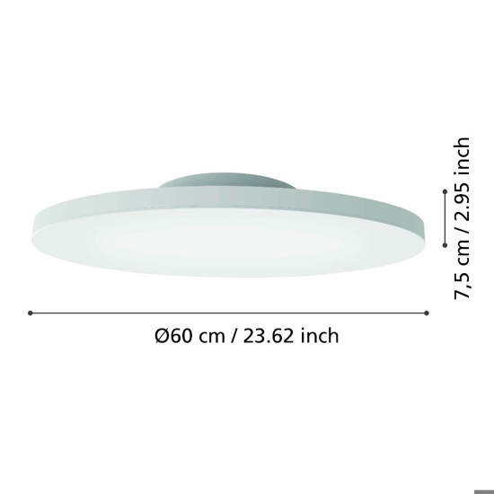 Turcona z eglo plafoniera moderna tonda led rgb da 2700k a 6500k controllo remoto app