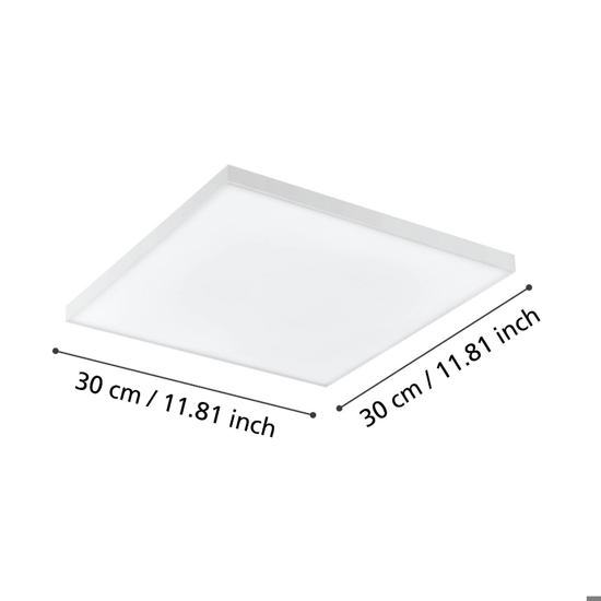 Turcona z eglo plafoniera moderna quadrata bianca led rgb 2700k a 6500k