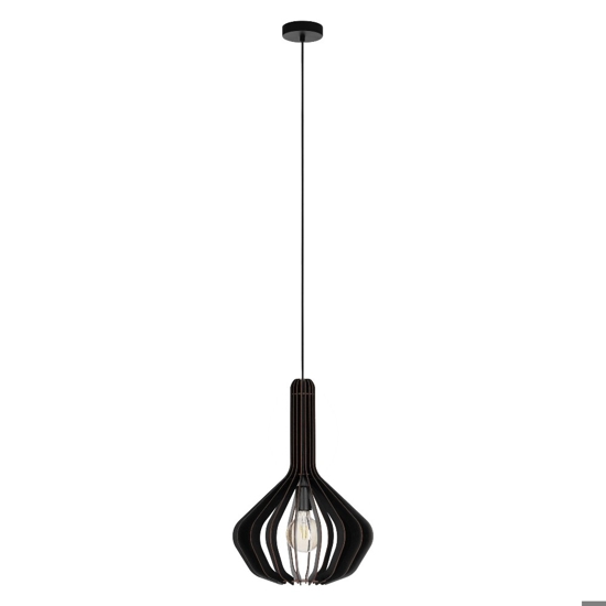 Velasco eglo lampada a sospensione per cucina in legno colore nero