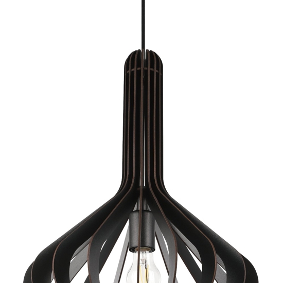 Velasco eglo lampada a sospensione per cucina in legno colore nero