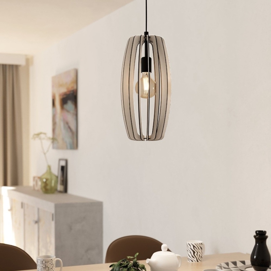 Bajazzara eglo lampada a sospensione per isola cucina in legno grigio