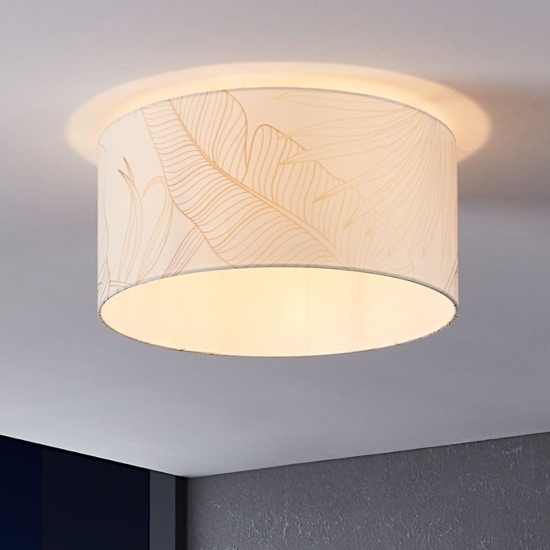 Bucamaranga eglo plafoniera moderna paralume tondo in tessuto decorato
