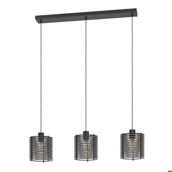 Segovia eglo lampadario da cucina 3 luci con paralumi in legno