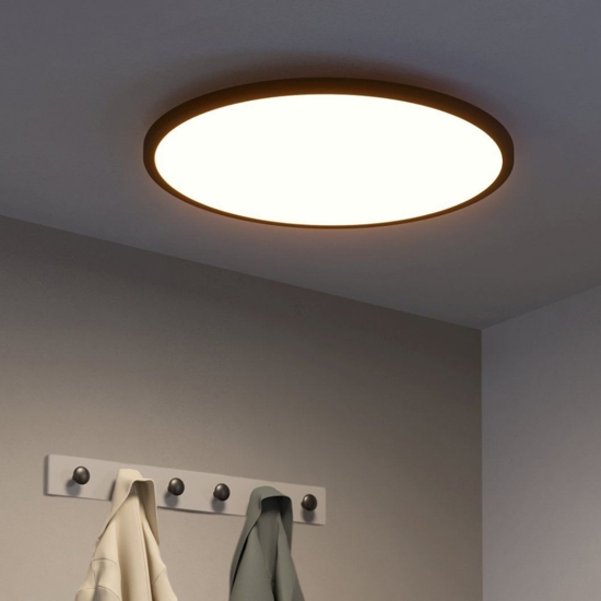 Sarsina z eglo plafoniera moderna nera tonda led 2700k a 6500k controllo remoto app