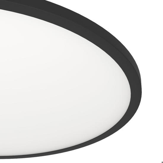 Sarsina z eglo plafoniera moderna nera tonda led 2700k a 6500k