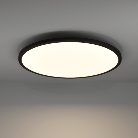 Sarsina z eglo plafoniera moderna nera tonda led 2700k a 6500k