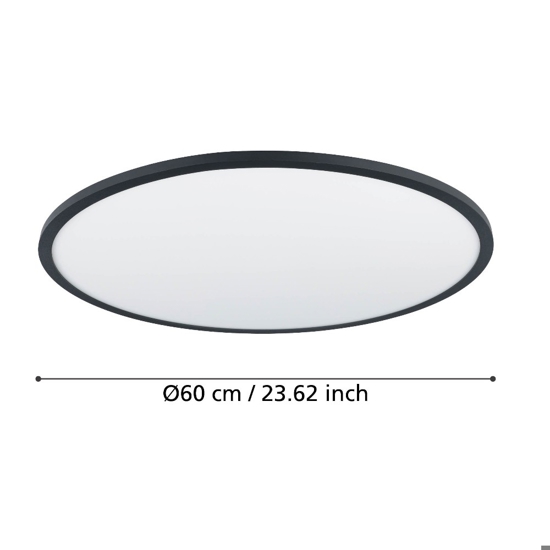 Sarsina z eglo plafoniera moderna nera tonda led 2700k a 6500k