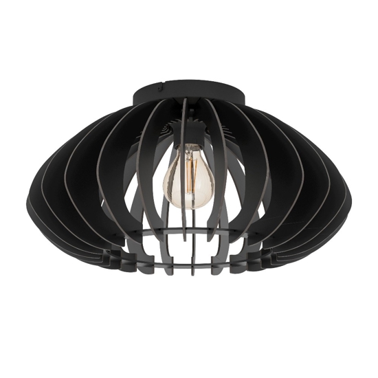 Cossano 3 eglo plafoniera moderna in legno nero sagomato
