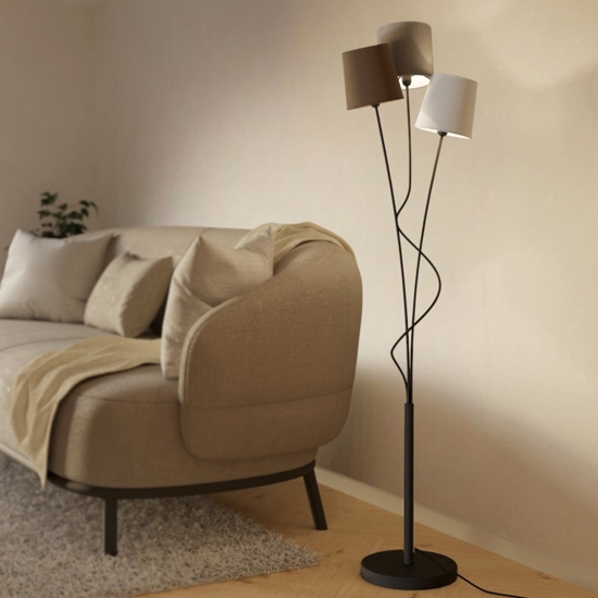 Maronda eglo lampada da terra 3 luci con portalampada multicolor