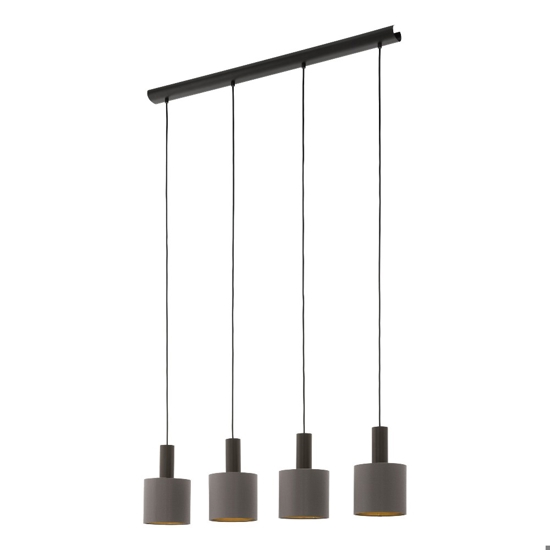 Concessa 1 eglo lampadario per tavolo cucina con 4 paralumi in tessuto
