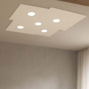 Plafoniera per cucina moderna squadrata sabbia toplight plate