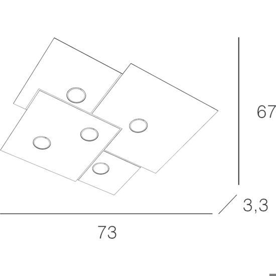 Plafoniera per cucina moderna squadrata sabbia toplight plate