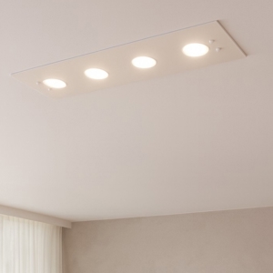 Plafoniera toplight path vetro bianco lucido per cucina