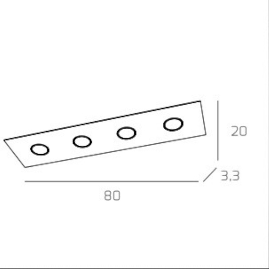 Plafoniera toplight path vetro bianco lucido per cucina