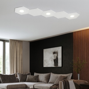 Plafoniera toplight bianca led moderna 3 luci + 2 piastre 