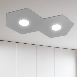Top light plafoniera moderna grigio esagoni