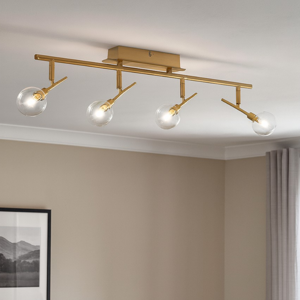 Maracas pl4 plafoniera ottone oro luci orientabili ideal lux