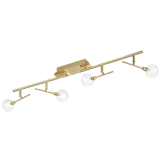 Maracas pl4 plafoniera ottone oro luci orientabili ideal lux