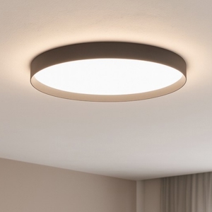 Ideal lux plafoniera da soffitto fly pl d45 rotonda nera diametro 45cm led 26w 3000k