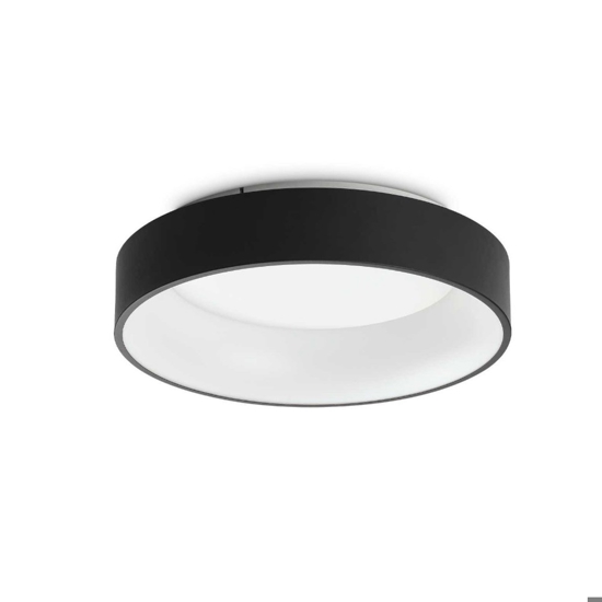 Ideal lux ziggy pl d045 plafoniera led 3000k rotonda nero per ingresso