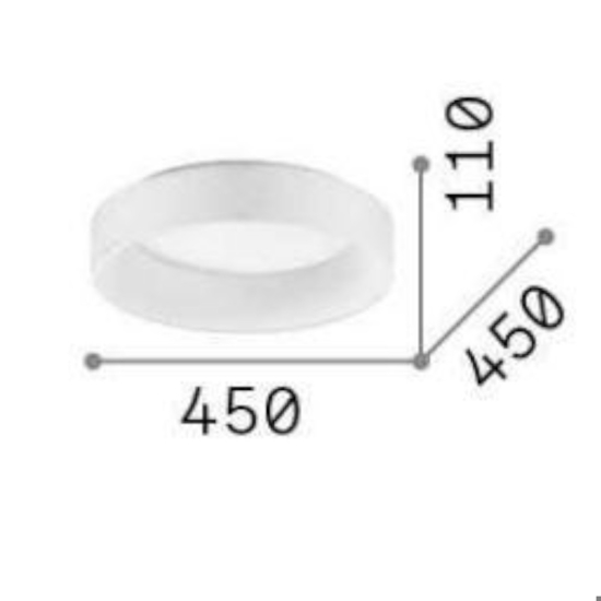Ideal lux ziggy pl d045 plafoniera led 3000k rotonda nero per ingresso