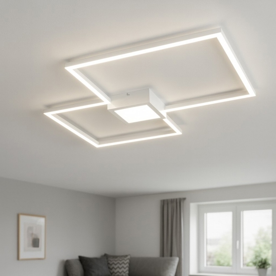 Plafoniera bianca led 28w 4000k moderna dimmerabile
